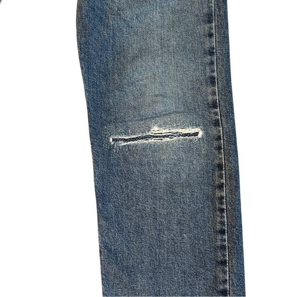 Levi’s men’s 52 Slim Taper Distressed Blue Jeans Size 31x32 #1709 - Picture 6 of 9